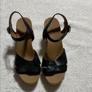 UGG Black Leather Women's Sandals